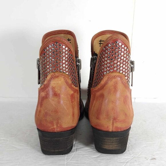 Corral Circle G Womens US7,5M Leather Orange Distressed Western Studded Booties - Picture 10 of 13